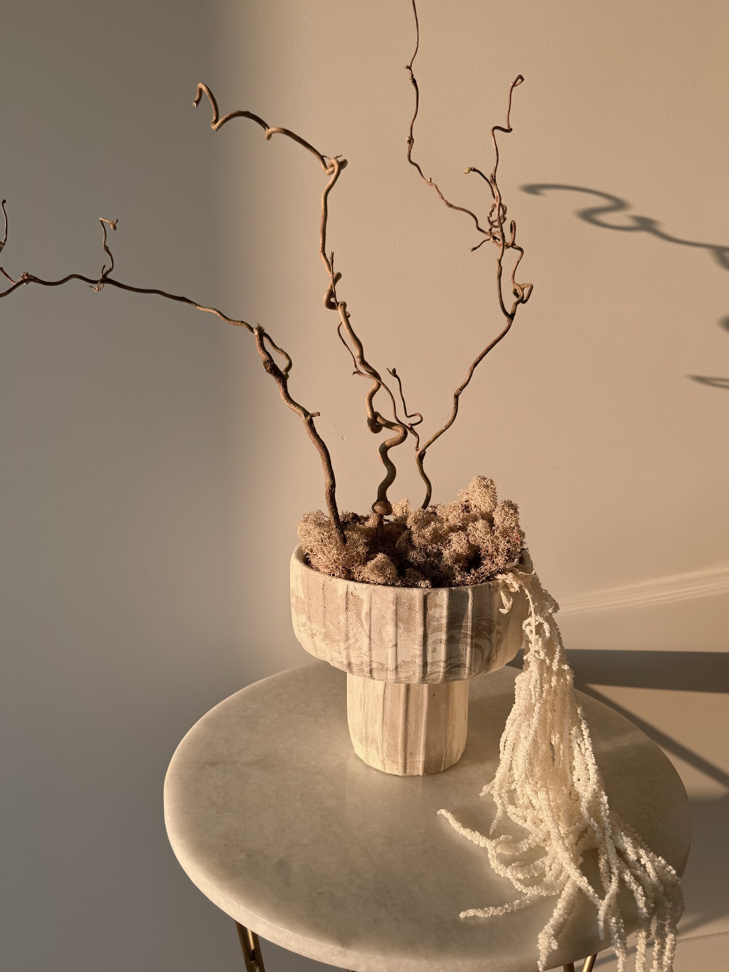 Ikebana Kompozicija Kreminė Su Vaza