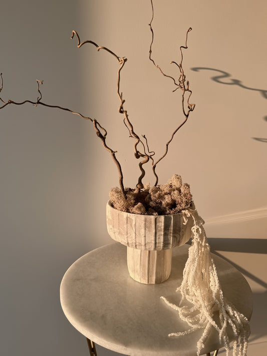 Ikebana Kompozicija Kreminė Su Vaza